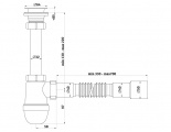 Сифон С1015 для умывальника с гофрой 40*40*50 Ани