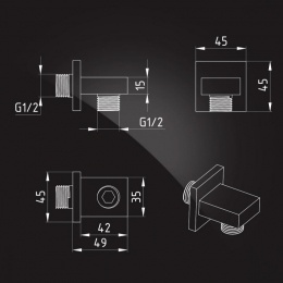 Подключение для душевого шланга Elghansa UNIT WS-12