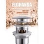 Донный клапан Elghansa WASTE SYSTEMS WBT-222 для раковины с переливом, хром