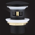 Донный клапан Elghansa WASTE SYSTEMS WBT-122-Black для раковины с переливом, черный