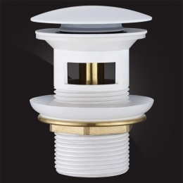 Донный клапан Elghansa WASTE SYSTEMS WBT-122-White для раковины с переливом, белый