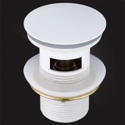 Донный клапан Elghansa WASTE SYSTEMS WBT-122-White для раковины с переливом, белый