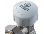 Клапан термостатический со сгоном угловой 1/2" ВР/НР Stout