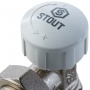 Клапан термостатический со сгоном угловой 1/2" ВР/НР Stout
