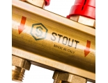 Коллекторная группа Stout SMB-0473 1"х3/4" 10 выходов, с расходомерами