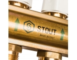 Коллекторная группа Stout SMB-0473 1"х3/4" 10 выходов, с расходомерами