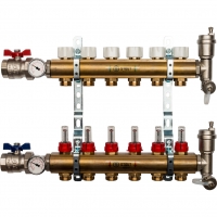 Коллекторная группа Stout SMB-0473 1"х3/4" 6 выходов, с расходомерами
