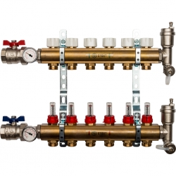Коллекторная группа Stout SMB-0473 1"х3/4" 6 выходов, с расходомерами