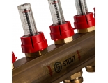 Коллекторная группа Stout SMB-0473 1"х3/4" 6 выходов, с расходомерами