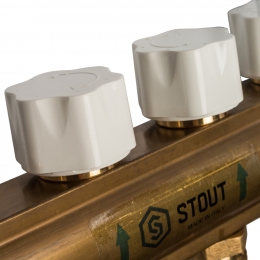 Коллекторная группа Stout SMB-0473 1"х3/4" 6 выходов, с расходомерами
