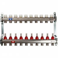 Коллекторная группа Stout SMS-0917 1"х3/4" 10 выходов, с расходомерами