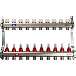 Коллекторная группа Stout SMS-0917 1"х3/4" 10 выходов, с расходомерами