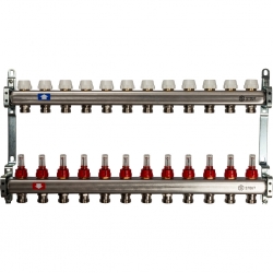 Коллекторная группа Stout SMS-0917 1"х3/4" 12 выходов, с расходомерами