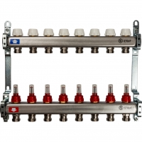 Коллекторная группа Stout SMS-0917 1"х3/4" 8 выходов, с расходомерами