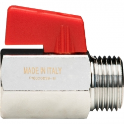 Кран шаровой мини 3/4"ВР/НР Stout флажок красный