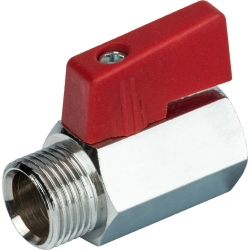 Кран шаровой мини 3/8"НР/ВР Stout флажок красный