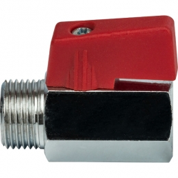 Кран шаровой мини 3/8"НР/ВР Stout флажок красный