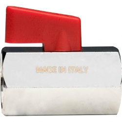 Кран шаровой мини 1/2"ВР/ВР Stout флажок красный