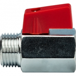 Кран шаровой мини 1/2"НР/ВР Stout флажок красный