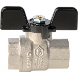 Кран шаровой 3/4"ВР/ВР Stout полнопроходной бабочка черная