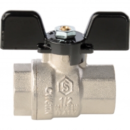 Кран шаровой 1/2"ВР/ВР Stout полнопроходной бабочка черная