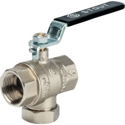 Кран-фильтр шаровой 3/4"ВР/ВР 500 мкм Stout рукоятка стальная черная