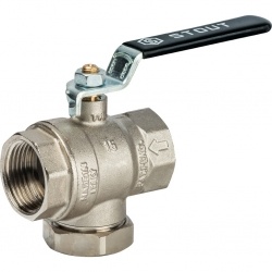 Кран-фильтр шаровой 1"ВР/ВР 500 мкм Stout рукоятка стальная черная