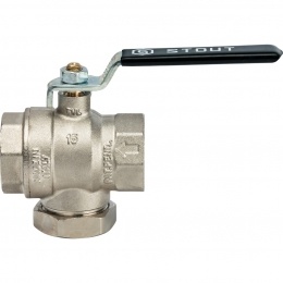 Кран-фильтр шаровой 1"ВР/ВР 500 мкм Stout рукоятка стальная черная