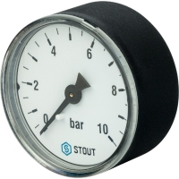 Манометр аксиальный Stout 50мм, 10bar, 1/4", класс 2.5