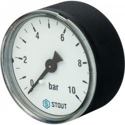 Манометр аксиальный Stout 50мм, 10bar, 1/4", класс 2.5