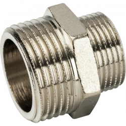 Ниппель 1"нр х 3/4"нр Stout переходной никелированный латунный