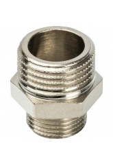 Ниппель 1/2"нр х 3/8"нр Stout переходной никелированный латунный