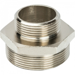 Ниппель 2"нр х 1 1/4"нр Stout переходной никелированный латунный