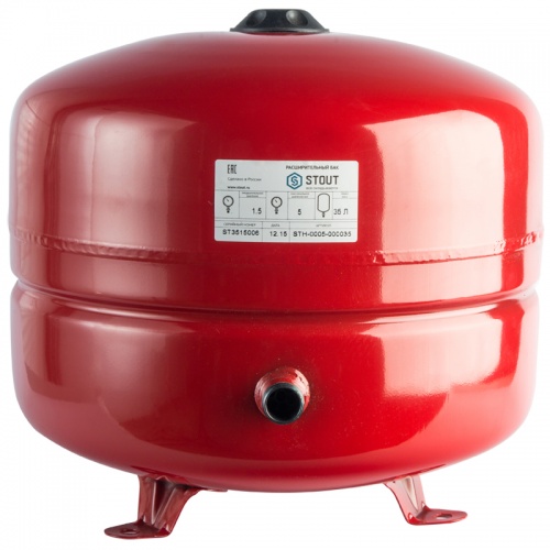 Расширительный бак Stout STH-0005 для системы отопления 35 л красный 5 bar 100°С боковое 3/4" купить в интернет магазине Санрай73