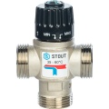 Термостатический смесительный клапан Stout 1"нр, 35-60C, 1.6м3/ч  для ГВС и отопления