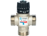 Термостатический смесительный клапан 1"нр Stout 35-60C, 1.6м3/ч  для ГВС и отопления