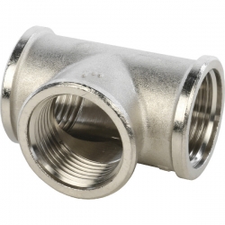 Тройник 1"вр Stout никелированный латунный