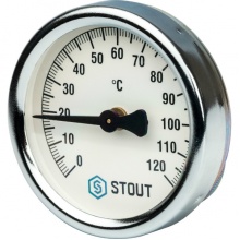 Термометр накладной Stout 63мм, 120°C, с пружиной, биметаллический