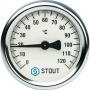 Термометр накладной Stout 63мм, 120°C, с пружиной, биметаллический