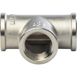 Тройник латунный Stout 1/4"вр х 1/4"вр х 1/4"вр никелированный