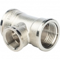 Тройник 1"вр х 3/4"вр х 1"вр Stout переходной никелированный латунный