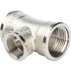 Тройник 1"вр х 3/4"вр х 1"вр Stout переходной никелированный латунный