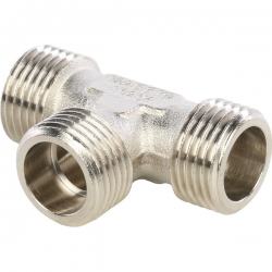 Тройник 1/2"нр Stout никелированный латунный