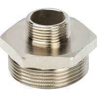 Ниппель 1 1/2"нр х 3/4"нр Stout переходной никелированный латунный