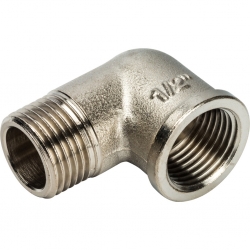 Угольник 1/2"вр х 1/2"нр Stout никелированный латунный