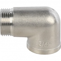 Угольник 3/4"вр х 3/4"нр Stout никелированный латунный