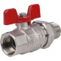 Кран шаровой со сгоном 3/4"ВР/НР Stout прямой, EPDM, бабочка красная