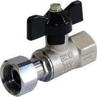 Кран шаровой с накидной гайкой 1/2"ВР х 1/2" Stout бабочка черная