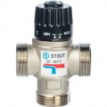 Термостатический смесительный клапан Stout 1"нр, 35-60C, 2.5м3/ч  для ГВС и отопления