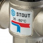 Термостатический смесительный клапан 1"нр Stout 35-60C, 2.5м3/ч  для ГВС и отопления